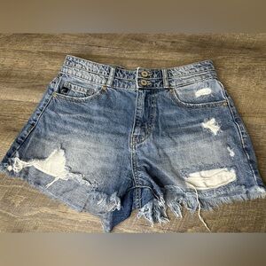 KanCan Womens Denim Shorts Size 5 26 Blue Medium Wash Distressed
